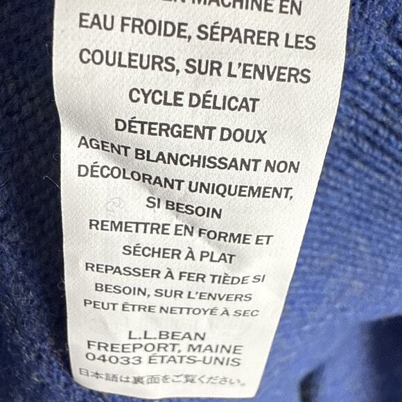 Vintage L.L. Bean Men's Sz S Blue V-Neck 100% Lambs Wool Sweater 264789 - Picture 6 of 6